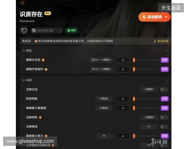 《识质存在》修改器推荐 生命弹药攻击编辑 无限月光丝升级组件